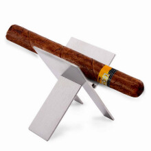 Svart cigarrhållare i rostfritt stål 70x40mm hopfällbar cigarrstöd i fickformat för resande cigarrer Slitstark metall