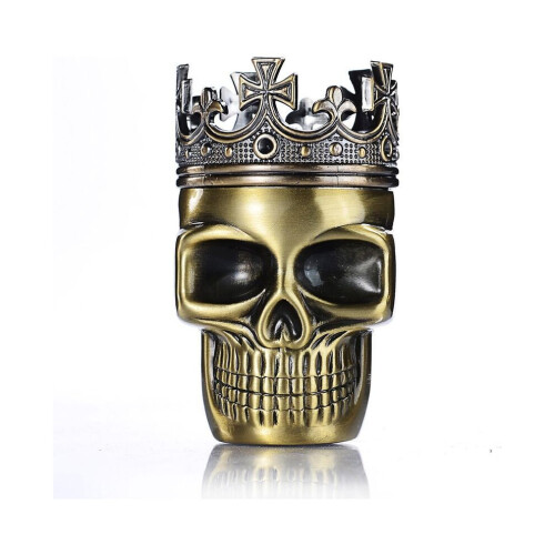 Moedor de ervas e especiarias em metal com formato de caveira - Verde