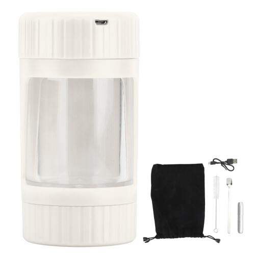 Pote para cigarros com luz LED, moedor e vedação hermética.