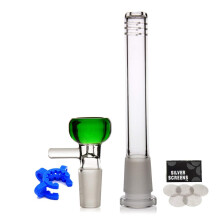 Glasbong, downstem til glasbonger, 14,5 mm rygebonghoved, glaspibe, filterbobler, vandpibe, vandbongskål 14,4 mm (grøn bongskål)