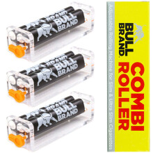 3x BULL BRAND Slim Cigarettrulle COMBI Justera Ultrarullningsmaskin