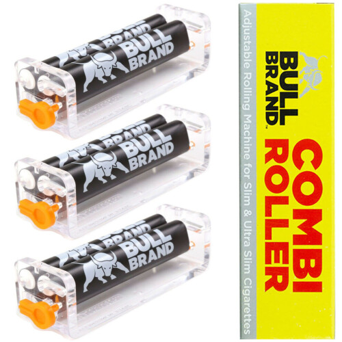 3x BULL BRAND Slim Cigarette Roller COMBI Adjust Ultra Roller Machine