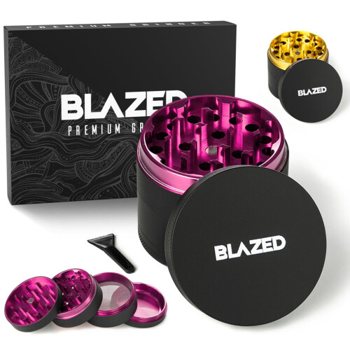 Μεγάλος Μύλος Αλουμινίου για Βότανα Blazed (Ροζ)