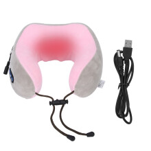 Design ergonomic, masaj încălzit pentru gât, masaj profund al țesuturilor, pernă portabilă în formă de U, suport cervical de călă
