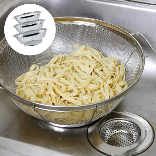 Practical Kitchen Colander Food Grade Stainless Steels Drain 2