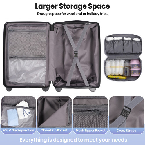 20-inch Cabin Suitcase with Cup Holders 1