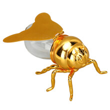 Honigglas in Bienenform aus Glas, Gold, 14,5  10,2  8,8 cm