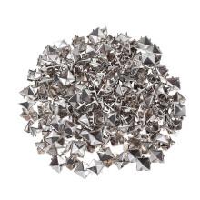 Square Punk Clothing Stud Rivets 200 Pcs 1cm Silver Steel Unisex for Bags Shoes Leather Bracelets Decoration