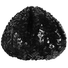 Sequined Berets for Women and Girls, Black Polyester PVC for Dance Performances Festivals Parties Photography Daily Wear