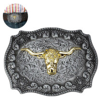 Belt Buckle Alloy Golden Eagle or Cow Pattern for Men Women 8.4x6.2cm Fits 4cm Width Belts for Casual Formal Occasions