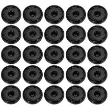 50Pcs 1.5cm Black Alloy Round Sew-on Snap Fasteners Press Stud Buttons for Clothes Hats DIY Sewing Craft Projects