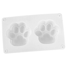 Cat Paw Silicone Resin Casting Mold White 14x8.5x3cm for DIY Keychains Pendants Decorative Craft Projects
