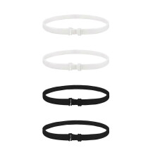 Adjustable Crop Band 4 PCS Black White Elastic Polyester for Shirt Tucking Women Tops Blouses Tees Styling Accessory