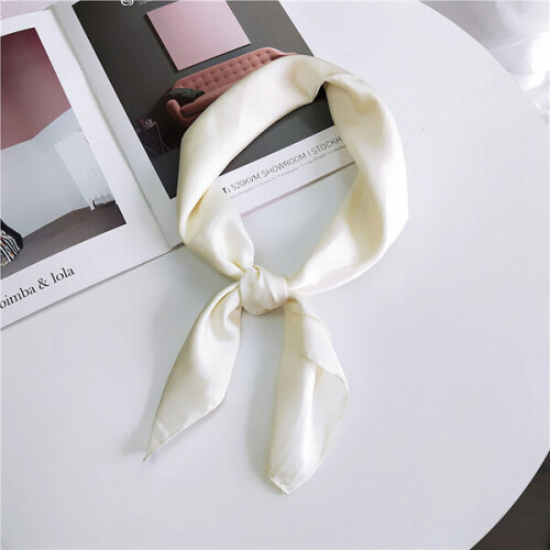 Head Scarf, White Solid Colour, 70x70cm Lightweight, for Daily Use