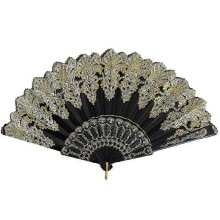 Silk Floral Folding Fan Handheld for Stage Show Performance