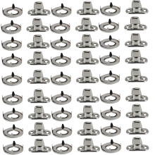 60 Sets Marine Grade Silver Metal Twist Lock Fasteners Turn Button Eyelet Stud with Stainless Steel Screws for Canvas Tarp Curtain