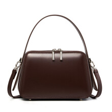 Cowhide Handbag for Women in Coffee Brown with Adjustable Strap