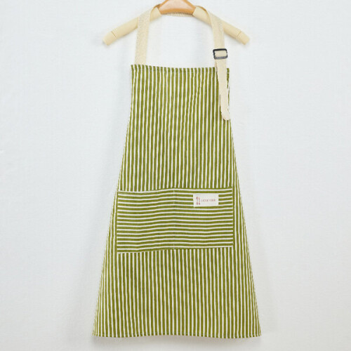 Adjustable Kitchen Apron with Two Pockets, Waterproof, Made from Cotton and Linen