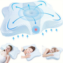 Orthopedic Sleeping Pillow Contoured Design for Side Back Stomach Positions