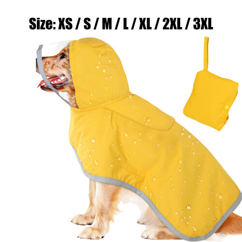 Practical Dog Rainsuit Walking Gear Adjustable Hooded-S. 2