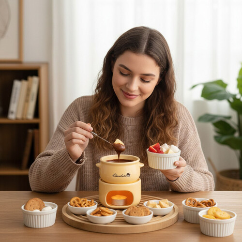 Chocolate Cheese Butter Melting Ceramic Cup Equipped-dark blue 2