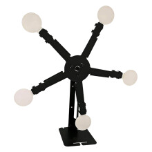 Soporte metálico giratorio con reinicio y 5 placas de acero para tiro, kit de soporte para dianas, resistente y estable