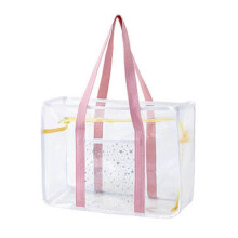 Clear PVC Tote Bag for Women, Large Beach, Gym and Sports Bag with Waterproof Design