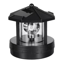 Faro solare a LED con rotazione a 360 gradi, luce decorativa per giardino e sentiero, per esterni, resistente alle intemperie