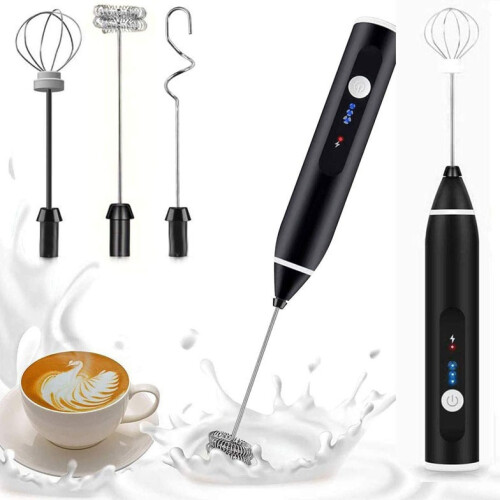 Frullatore elettrico portatile mini con ricarica USB, frusta per cappuccino e bevande, compatto e pratico