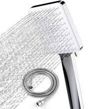 High Pressure Shower Head and 1.5m Hose Set, Universal Replacement Shower Hose, Lifetime Durable Bathroom Accessory
