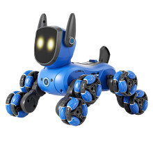 Jouet robot chien télécommandé, mouvement musical avec contrôle gestuel, matériau robuste, design futuriste pour le jeu