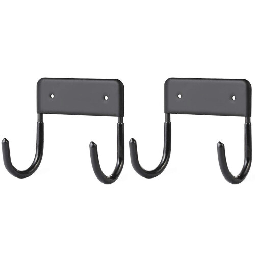 2 Pack Wall Mounted Ironing Board Hanger, Ironing Board Hook Holder for Large and Small Ironing Boards, Matte Black