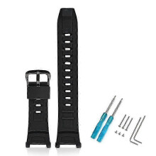 Cinturino nero compatibile con Casio Pro-Trek PRW-1500 PAW-1500 PRG-130, con strumento di montaggio, resistente e confortevole