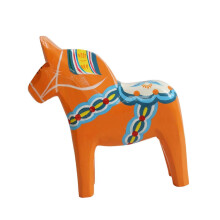 Swedish Dala Horse Ornament Collectible Dalecarlian Horse Figurine Animal Decor for Home Display on Shelf and Desk
