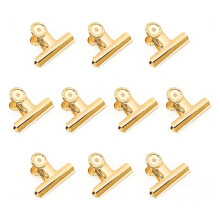 Gold Binder Clips, 10 Pack 2 Inch Stainless Steel Large Metal Paper Clips for Photos, Home, Kitchen and Office Use, 50mm