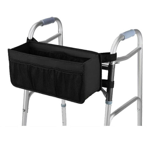 Walker Basket with Cup Holder, Folding Walker Storage Bag for Daily Mobility Assistance
