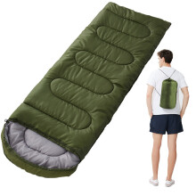 Sacco a pelo leggero per adulti e bambini, per campeggio, escursionismo, trekking e zaino in spalla, compatto, unisex, verde