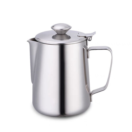 Stainless Steel Milk Jug with Lid, 350 ml Kitchen Storage Cup, 1 Pack