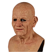 Maschera Faccia Uomo Calvo Anziano per Feste, Accessorio per Adulti, Realistica, Leggera, per Travestimenti e Eventi թեմ