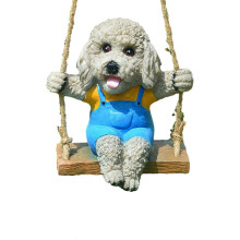 Creative Dog Resin Statue Garden Ornament, Lovely Animal Figurine for Desktop, Succulent Pot, Indoor and Outdoor Decor, Multicolor