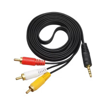3,5-mm-auf-3-Cinch-AV-Audio-Video-Kabel, 1/8-TRRS-auf-3-Cinch-Stecker für TV, DVD-Player und Heimkino, 1,5 m