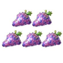 Set di 5 palloncini in alluminio a forma di frutta, colori assortiti, perfetti come regalo per feste di compleanno