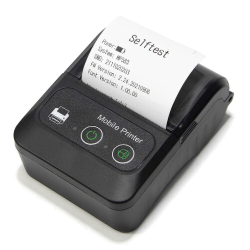 Portable Bluetooth Mini Receipt Printer, ESC/POS Compatible with Android and iOS, Compact POS Mobile Printer for Small Business