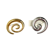 Broche de solapa en espiral único, elegante, color dorado y plateado, para amantes de la moda, diseño moderno para chaqueta y cuello