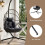 Living And Home Swing Hanging Egg Chair with Cushion and Headrest, Grey + Black 4
