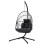 Living And Home Swing Hanging Egg Chair with Cushion and Headrest, Grey + Black 5