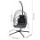 Living And Home Swing Hanging Egg Chair with Cushion and Headrest, Grey + Black 6