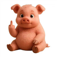 Middle Finger Plush Cute Animal Desk Statue, Mini Home Office Theme Party Bar Table Mood Decoration Prop, Funny Gift Decor