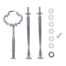 Set da 1 pezzo per alzata torta a 2 e 3 livelli in metallo pesante con manico centrale, asta di supporto decorata stile Victoria