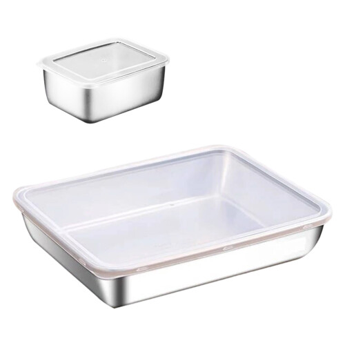 6 Piece Nonrust Steel Bentos Box-Small size 600ml wit 1